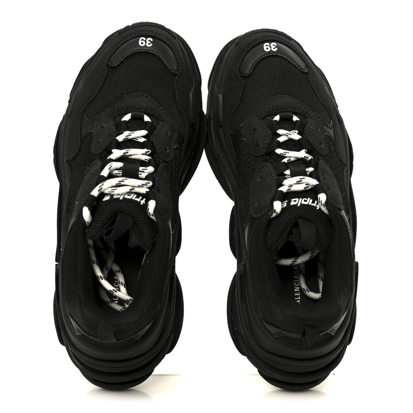 Fabric Mesh Womens Triple S Sneakers 39 Black