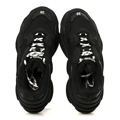 Balenciaga Fabric Mesh Womens Triple S Sneakers 39 Black 2 of 10