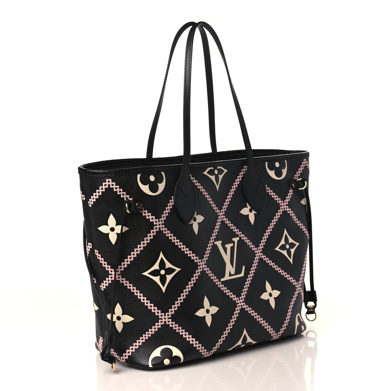 Louis Vuitton Empreinte Monogram Giant Broderies Neverfull MM Black 4 of 9