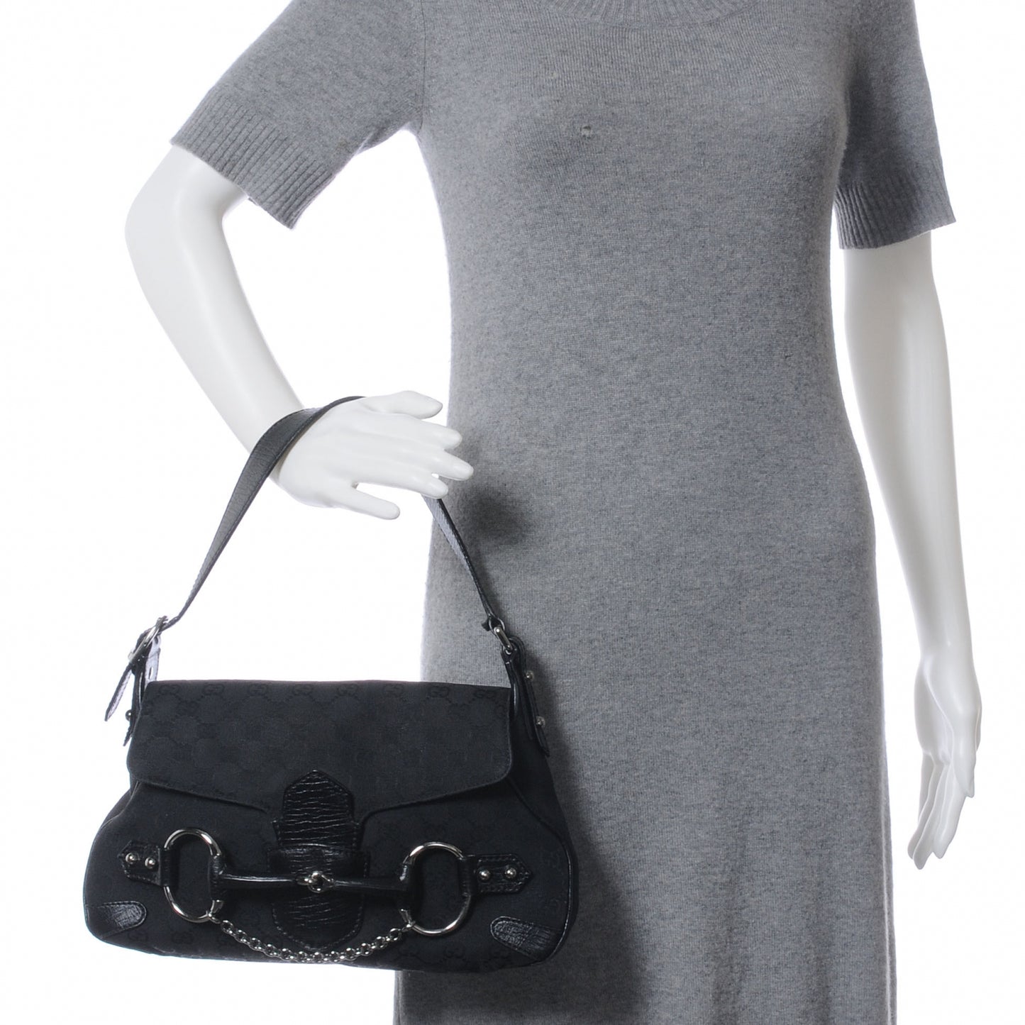 Monogram Horsebit Flap Bag Black