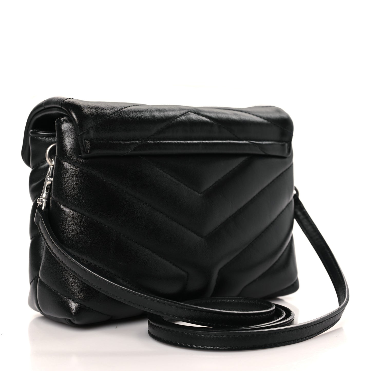 Calfskin Y Quilted Monogram Toy Loulou Crossbody Bag Black