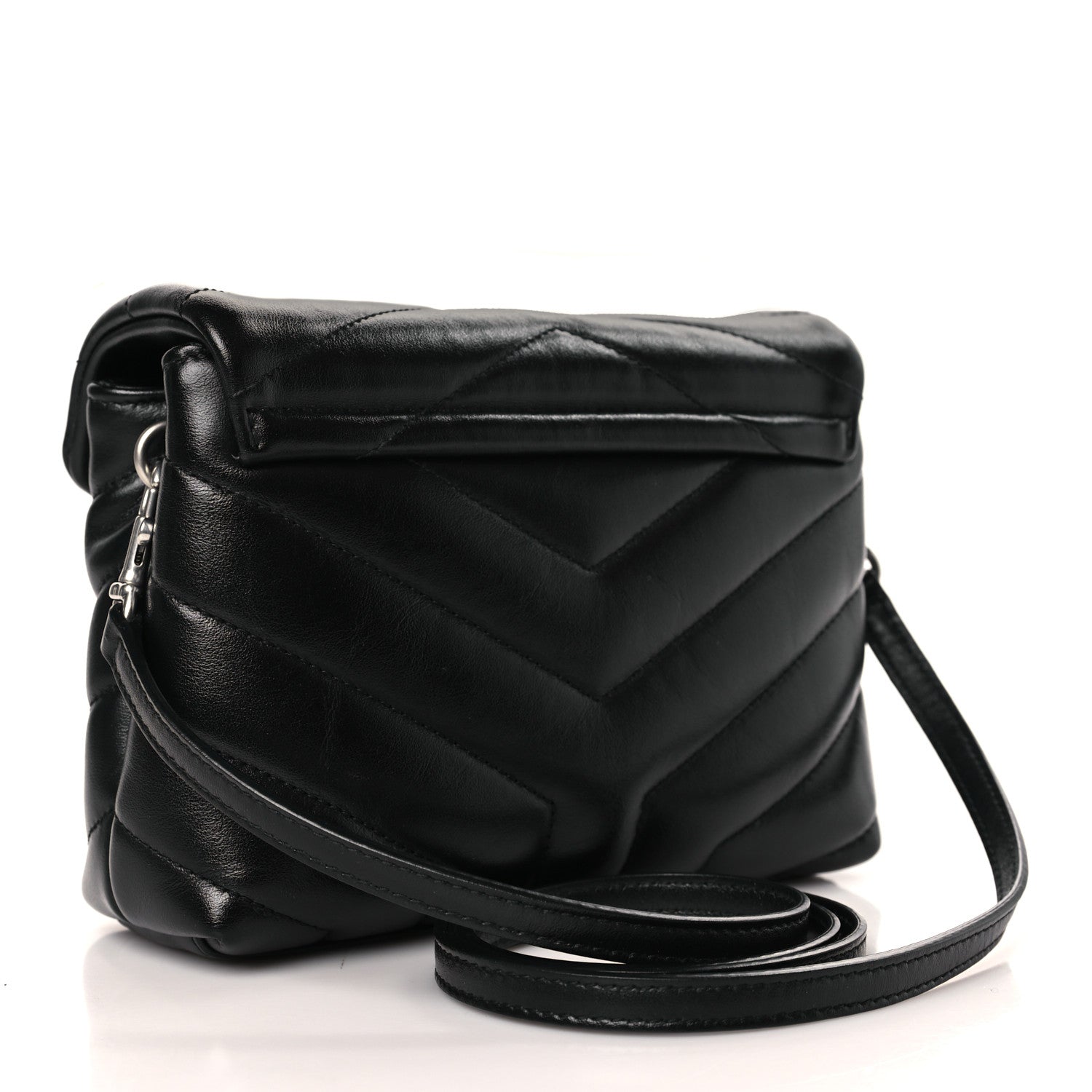 Saint Laurent Calfskin Y Quilted Monogram Toy Loulou Crossbody Bag Black 3 of 9