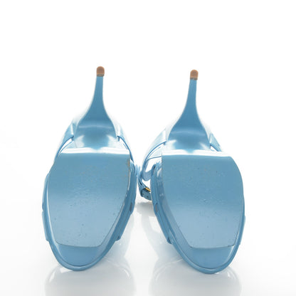 Saint Laurent Patent Tribute 105 Platform Sandals 40.5 Blue 5 of 8