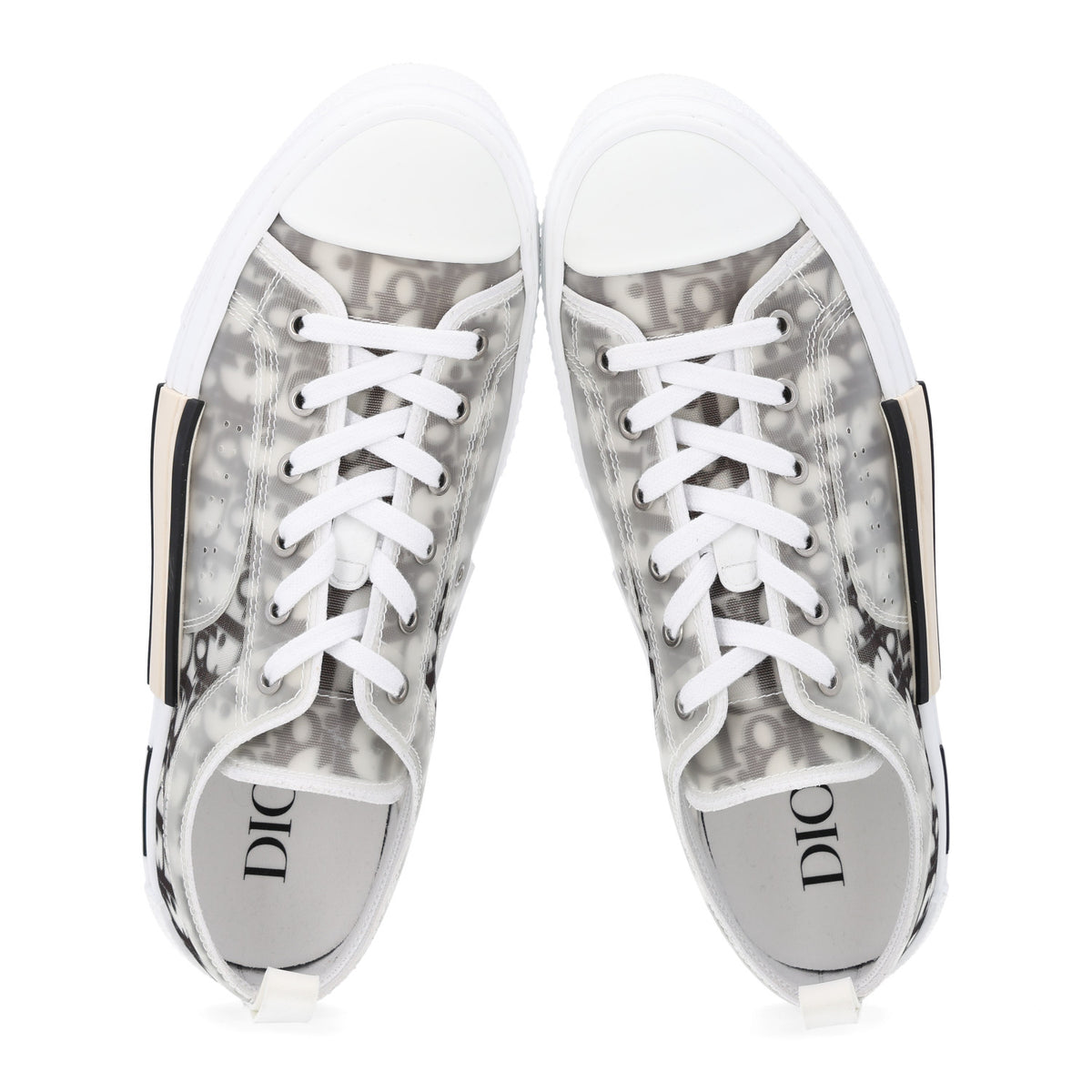 Technical Canvas Oblique Mens B23 Low Top Sneakers 42 White Black