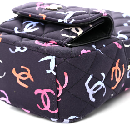 Chanel Printed Fabric Quilted CC Mini Classic Backpack Black Multicolor 9 of 10