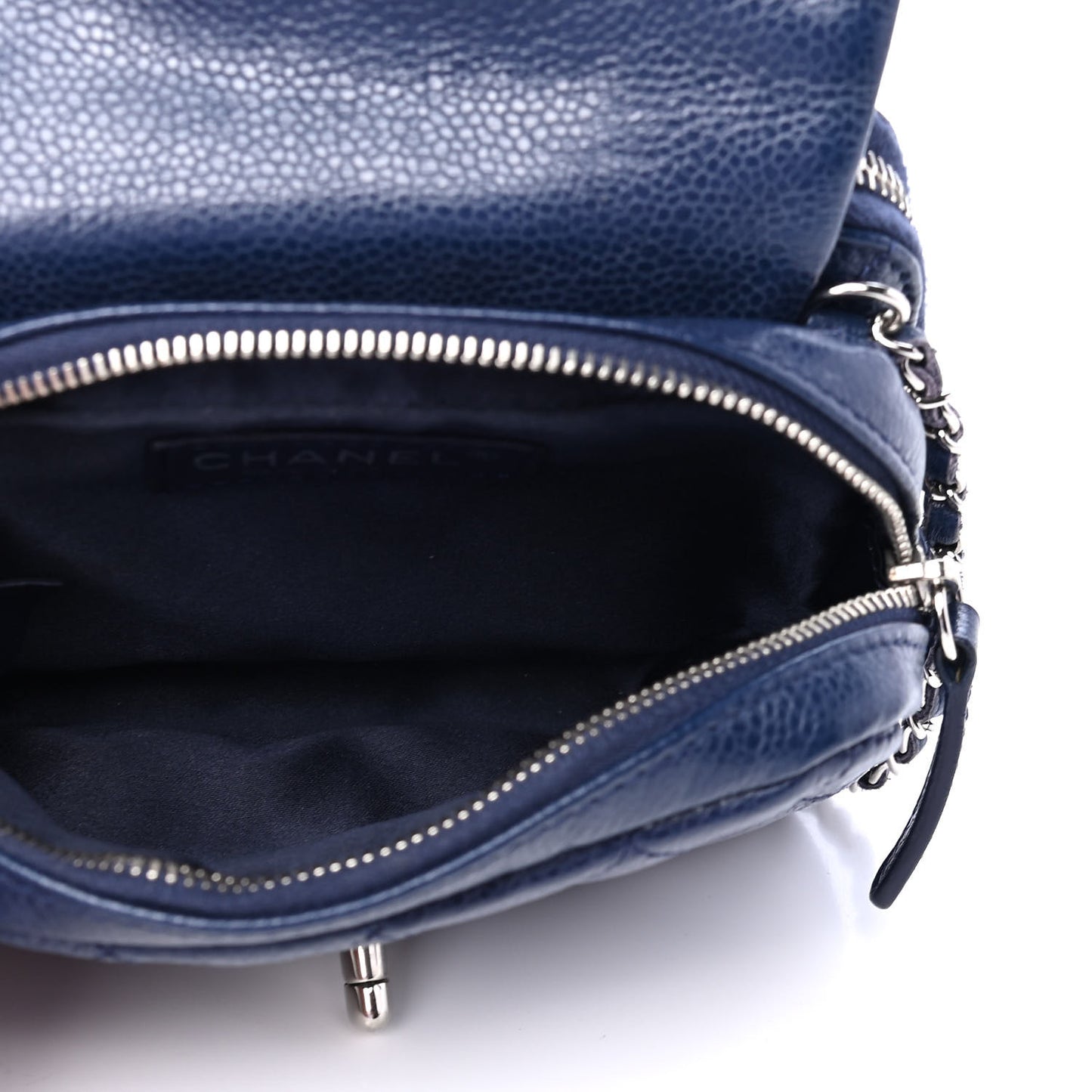 Caviar Quilted New Mini Flap Navy