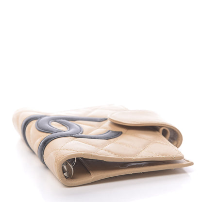 Chanel Calfskin Quilted Small Cambon Agenda Planner Beige Black 4 of 9