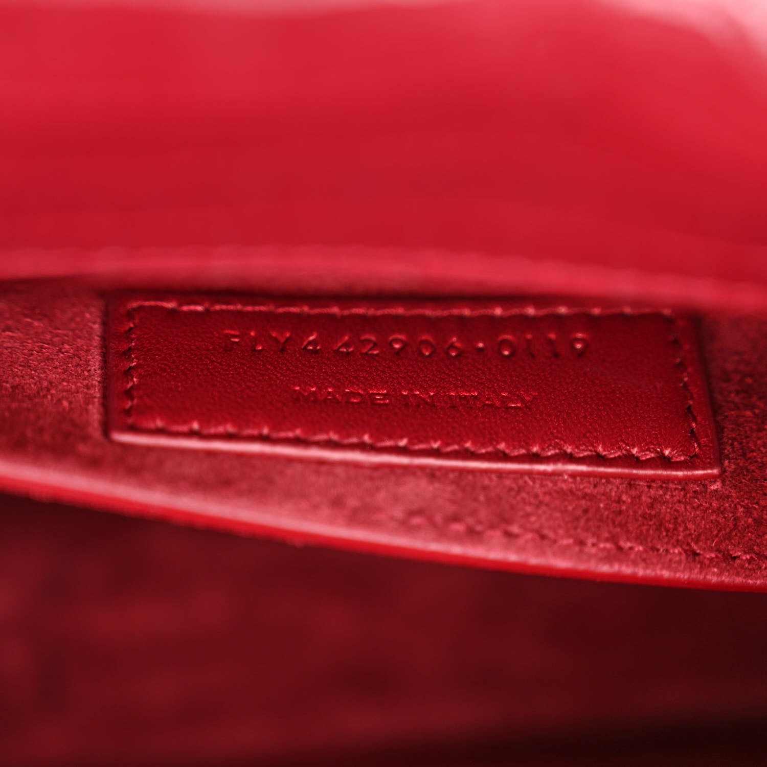 Saint Laurent Calfskin Crocodile Embossed Medium Monogram Sunset Palissandre 7 of 11