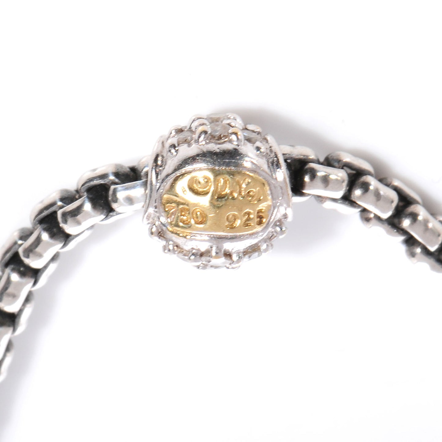Sterling Silver 18K White Gold Diamond Pave Ball Box Chain Necklace