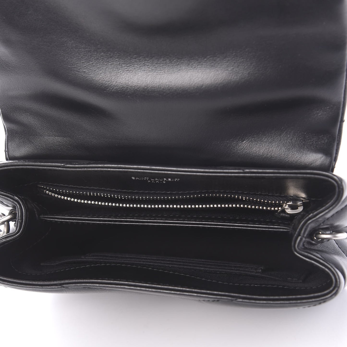 Calfskin Y Quilted Monogram Toy Loulou Crossbody Bag Black