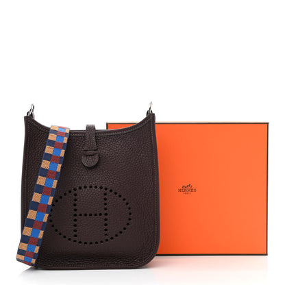 Hermes Taurillon Clemence Maxi Quadrille Evelyne TPM Rouge Sellier Bleu Bill Biscuit Rouge H 11 of 11