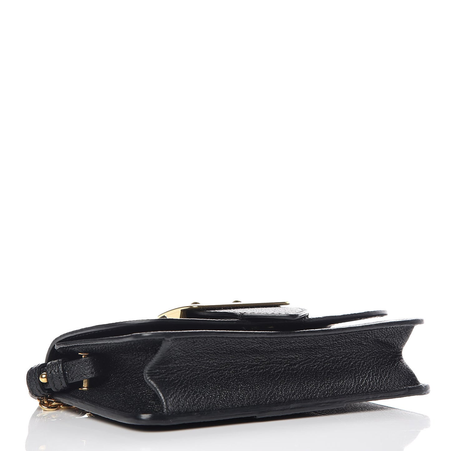 Soft Grain Calfskin Mini Buckle Phone Bag Black
