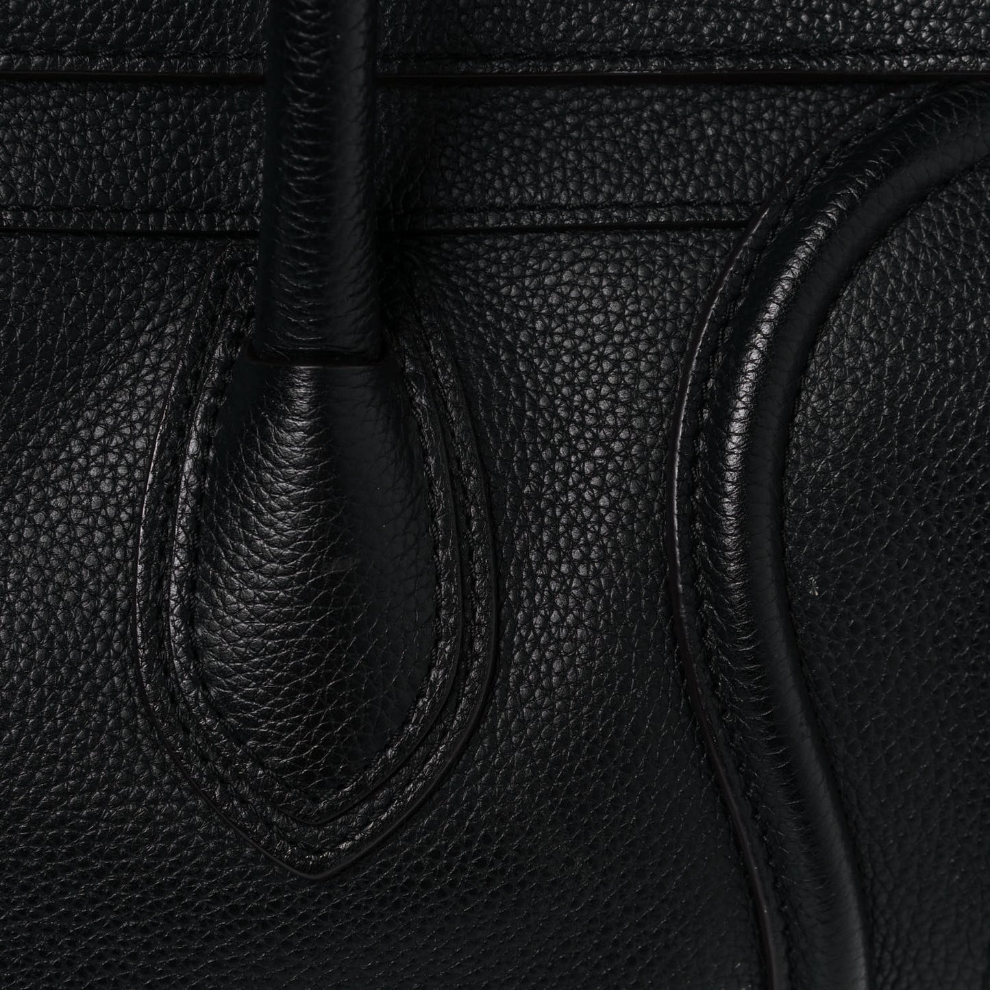 Drummed Calfskin Shoulder Luggage Black