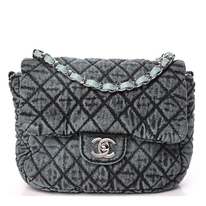 Chanel Denim Quilted Small Denimpression Flap Blue Black 1 of 10