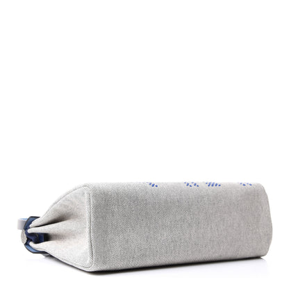 Hermes Vache Hunter Toile H Brides de Gala Herbag Zip Retourne 31 PM Bleu De France Ecru Black 4 of 11