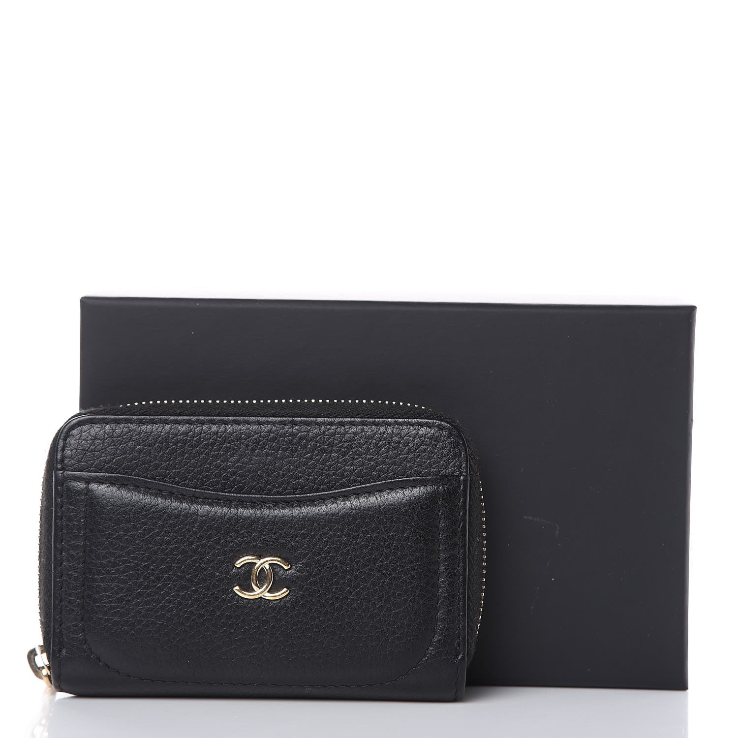 Chanel Grained Calfskin Neo Executive Zip Coin Purse Black 9 of 9