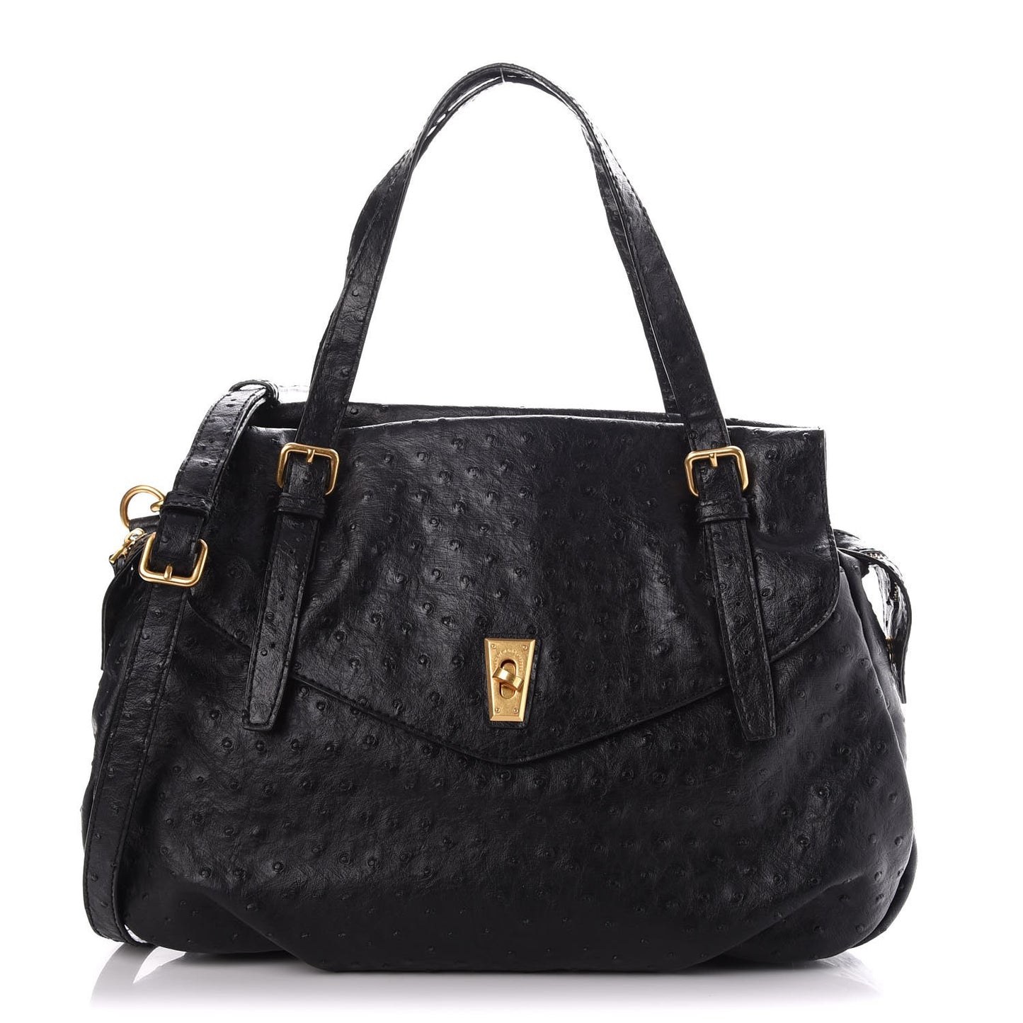 MARC By Ostrich Ozzie Aurora Satchel Tote Black