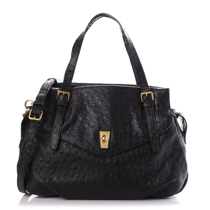 Marc Jacobs MARC By Ostrich Ozzie Aurora Satchel Tote Black 1 of 7