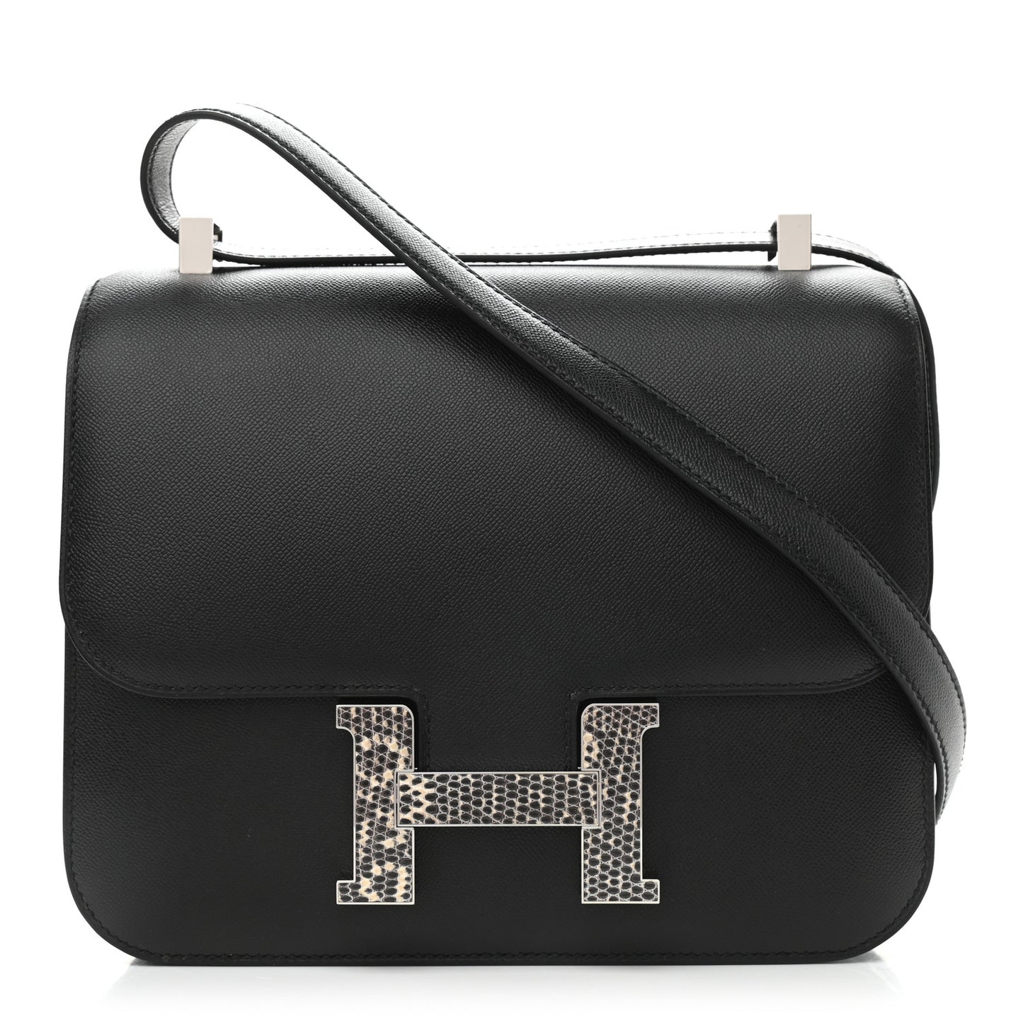 Madame Calfskin Lizard Constance 24 Black Ombre