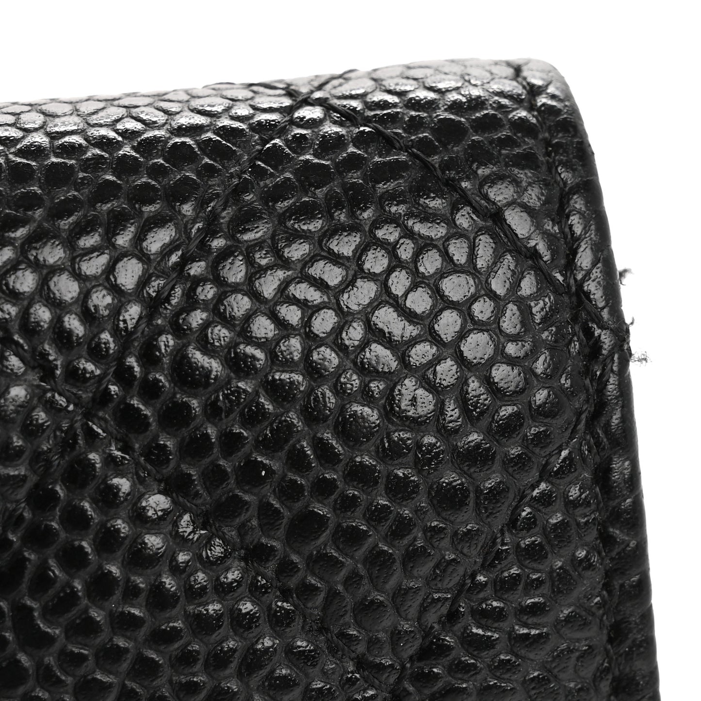Caviar Quilted Flap Card Holder Black
