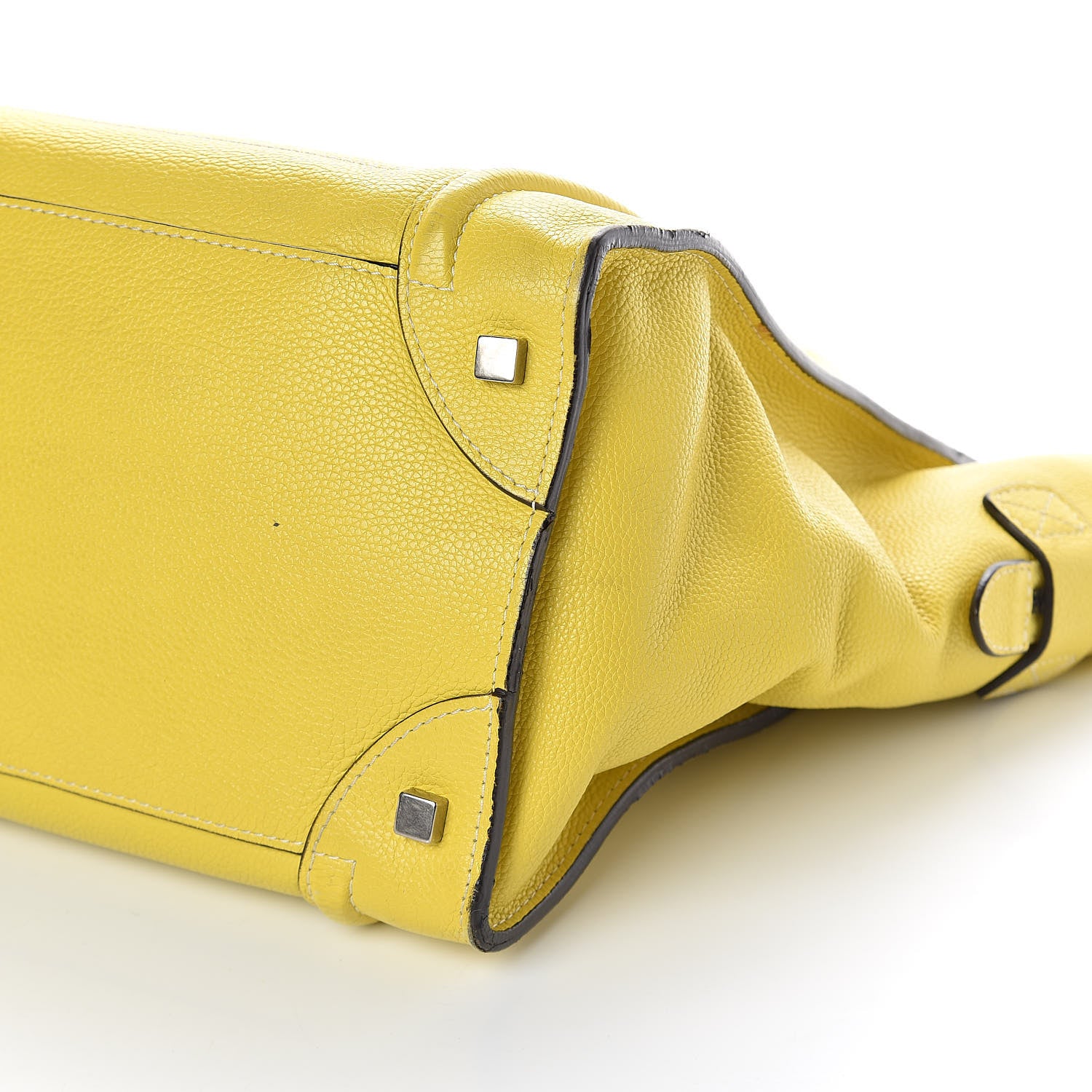 Celine Drummed Calfskin Mini Luggage Chartreuse 9 of 11