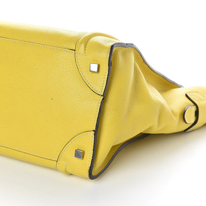 Celine Drummed Calfskin Mini Luggage Chartreuse 9 of 11