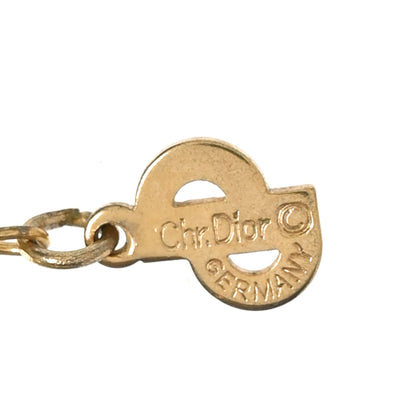 Christian Dior Metal CD Logo Round Pendant Necklace Gold 4 of 5
