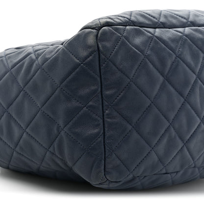 Chanel Lambskin Quilted CC Chain Drawstring Tote Blue 9 of 19