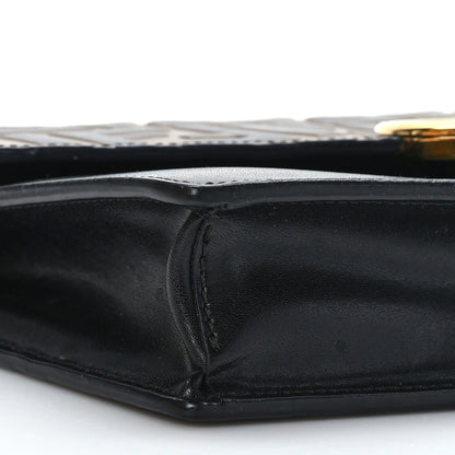 Fendi Vitello Cruise F is Fendi Bi-Color FF 1974 Embossed Medium Envelope Wallet On Chain Black Maya 7 of 8