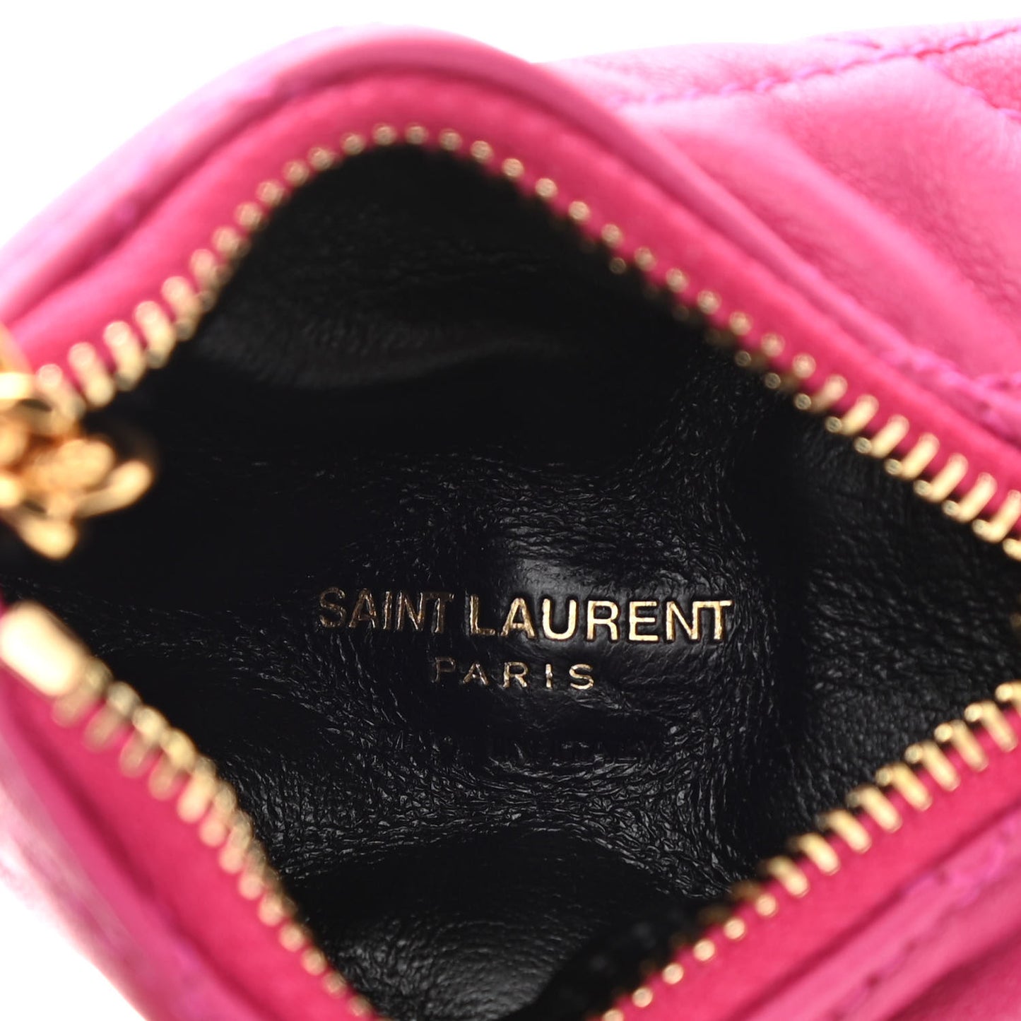 Lambskin Quilted Berlingo Bag Charm Fuchsia