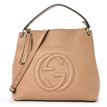 Gucci Pebbled Calfskin Large Soho Hobo Camelia 1 of 9