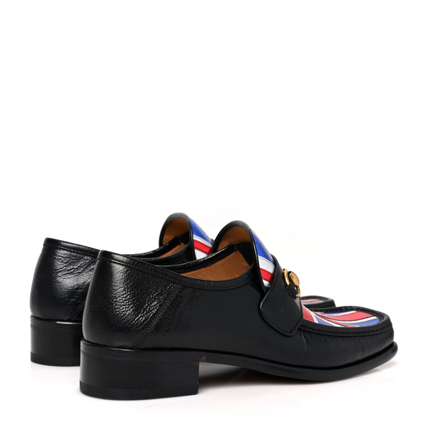 Lambskin Mens Union Jack Horsebit Loafer 9 Black