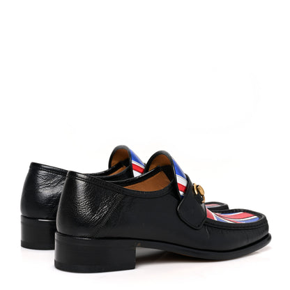 Gucci Lambskin Mens Union Jack Horsebit Loafer 9 Black 4 of 9