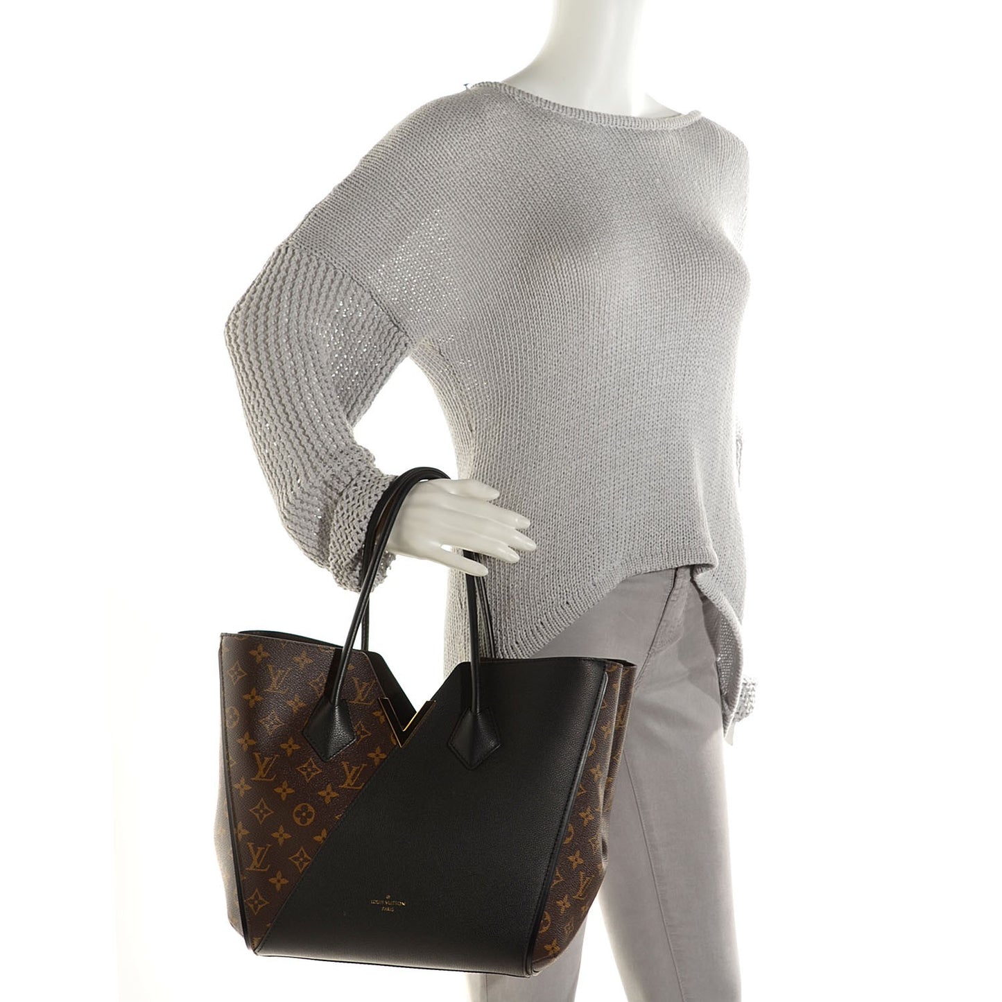 Calfskin Monogram Kimono Tote Black