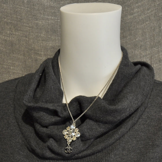 Swarovski Crystal CC Necklace Silver