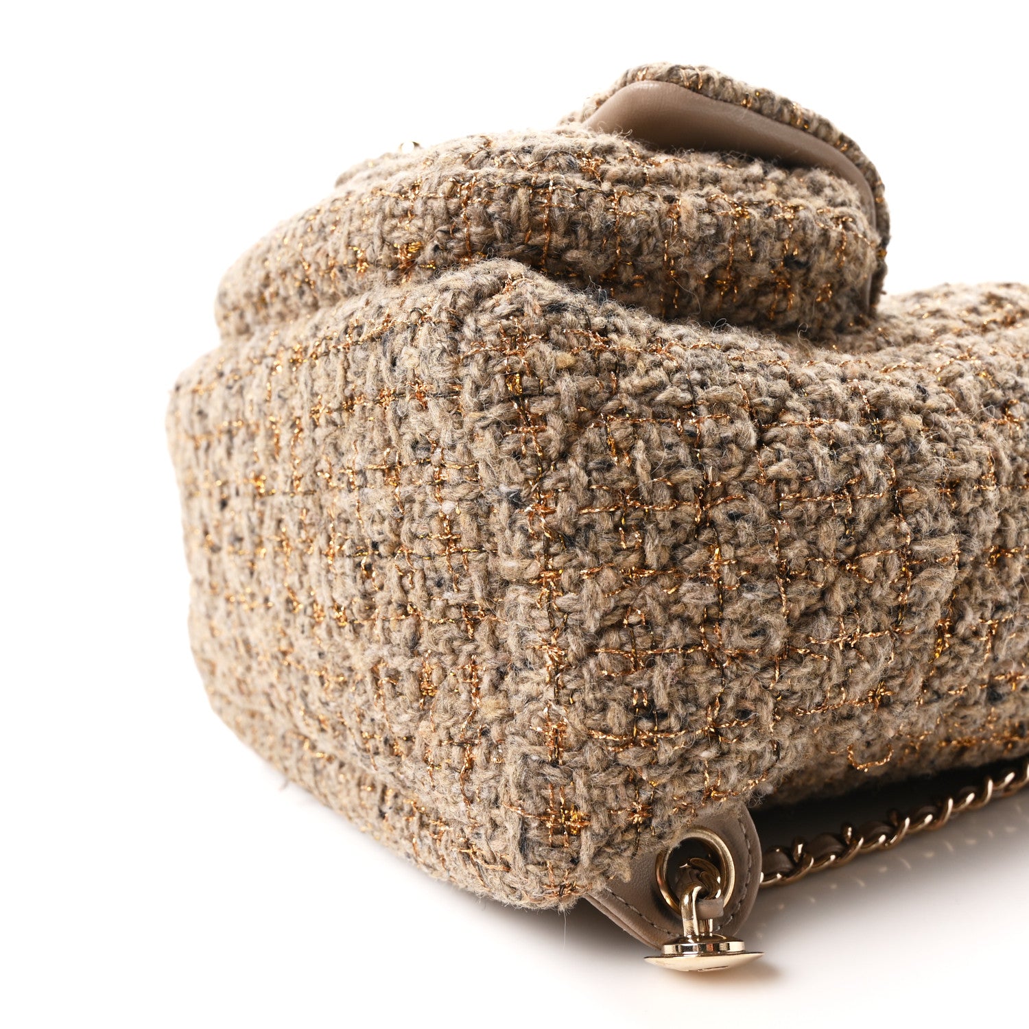 Chanel Tweed Front Pocket Backpack Beige 10 of 10