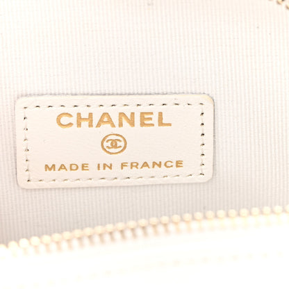 Chanel Lambskin Quilted CC In Love Heart Clutch With Chain White 6 of 11