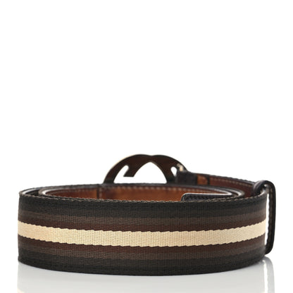 Gucci Calfskin Web Interlocking G Belt 95 38 Brown Cream 3 of 8