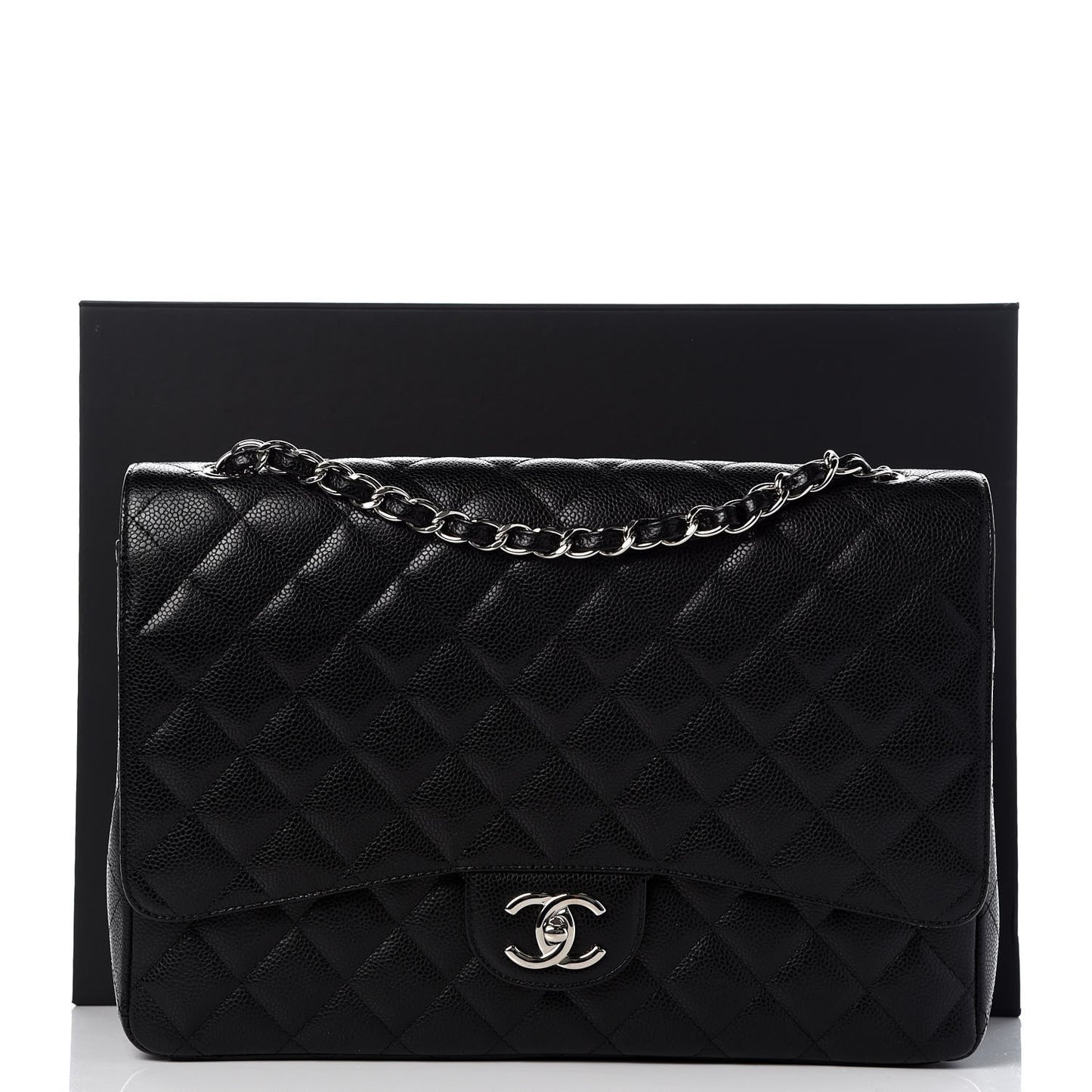 Caviar Quilted Maxi Double Flap Black