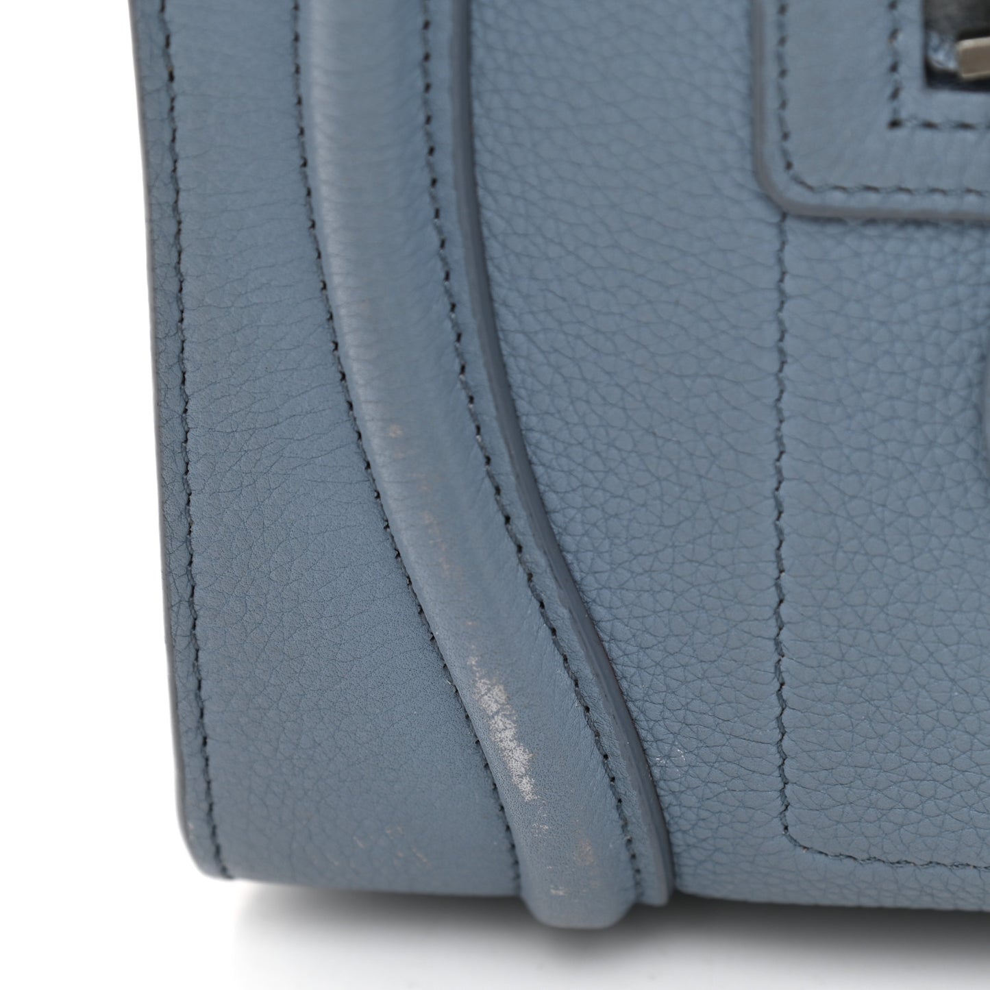 Drummed Calfskin Micro Luggage Slate