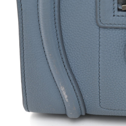 Celine Drummed Calfskin Micro Luggage Slate 9 of 9