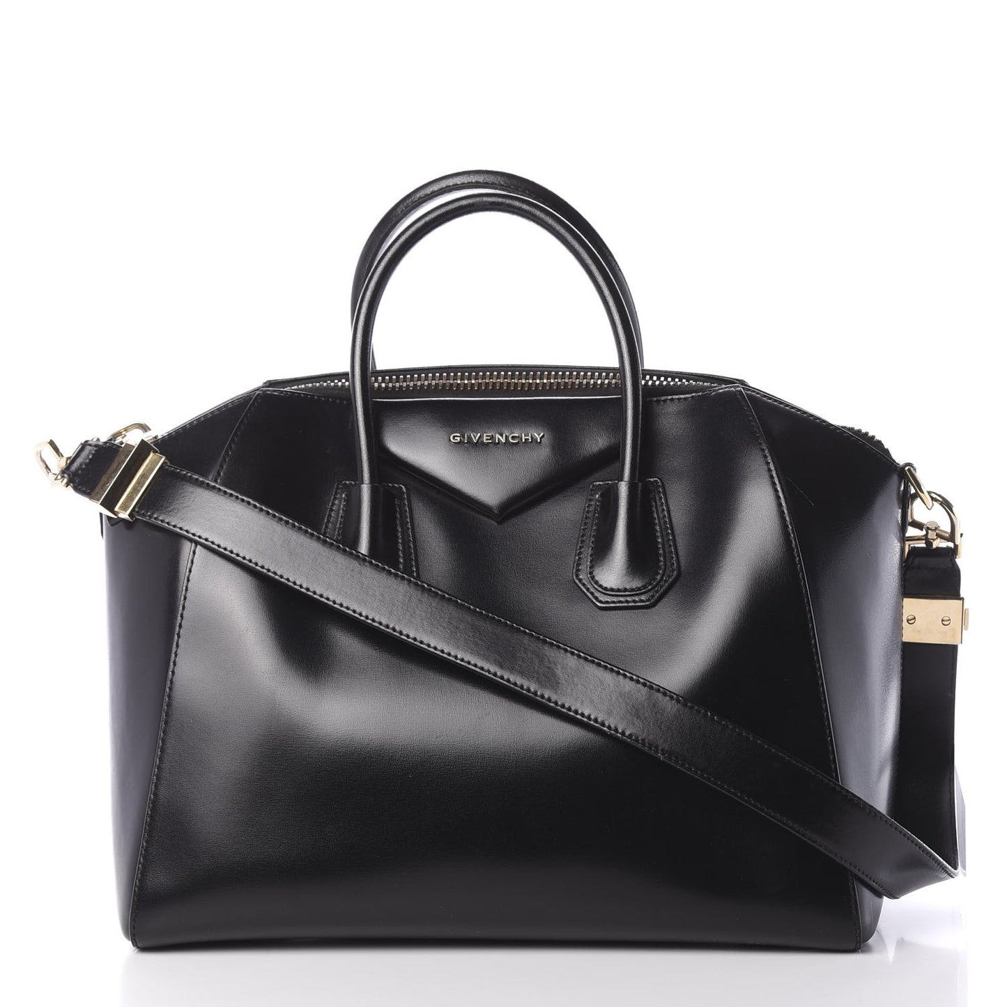 Shiny Lord Calfskin Medium Antigona Black