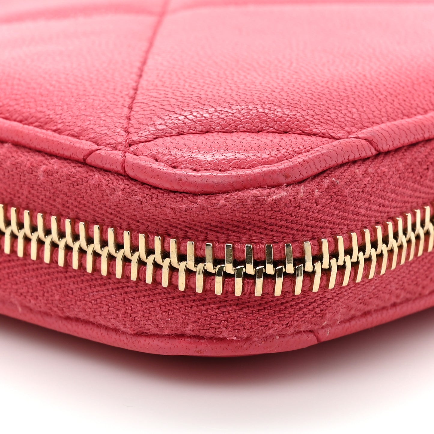 Lambskin Quilted Chanel 19 Zip Around Wallet Pink