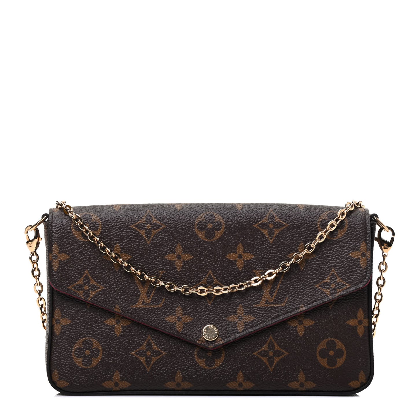 Monogram Pochette Felicie Chain Wallet Fuchsia