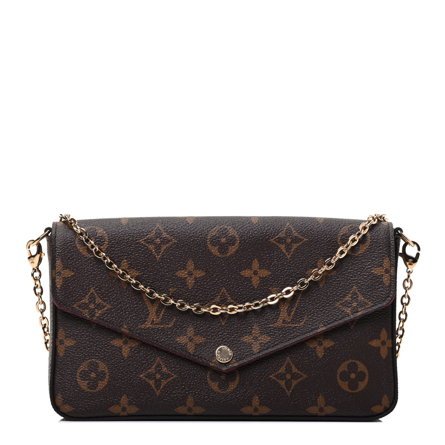 Louis Vuitton Monogram Pochette Felicie Chain Wallet Fuchsia 1 of 8