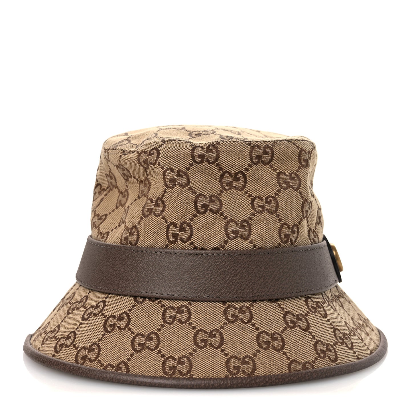 Monogram Textured Dollar Calfskin GG Jago Bucket Hat S Cacao Beige
