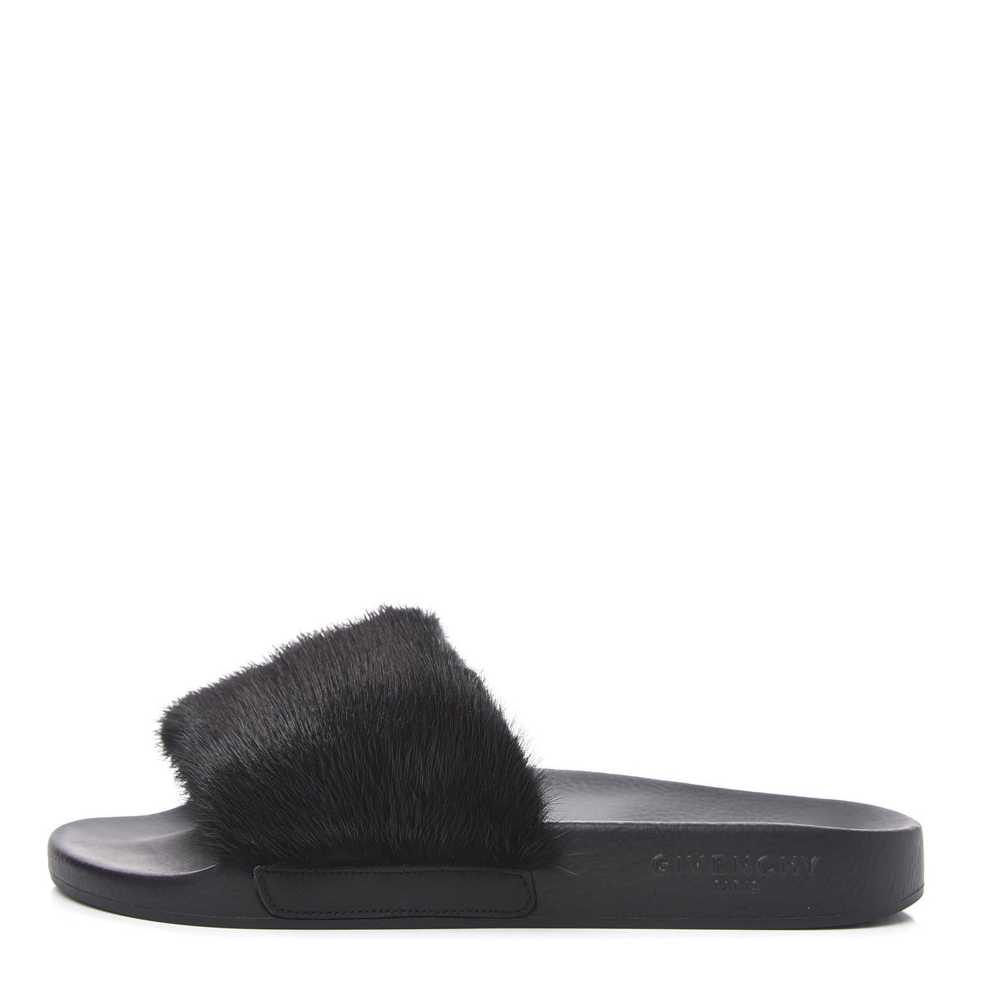Mink Rubber Slide Sandals 37 Black
