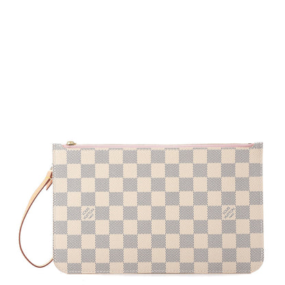 Louis Vuitton Damier Azur Neverfull MM GM Pochette Rose Ballerine 1 of 7