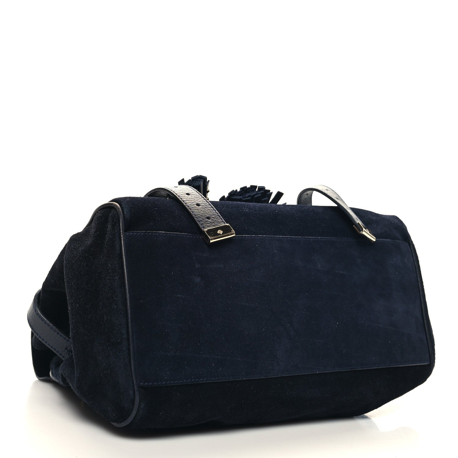 Mulberry Heavy Suede Alexa Tassel Satchel Ink Blue 4 of 10