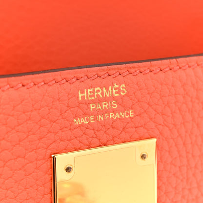 Hermes Togo Kelly Retourne 28 Orange Poppy 6 of 11